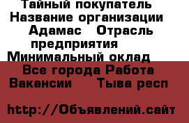 Тайный покупатель › Название организации ­ Адамас › Отрасль предприятия ­ PR › Минимальный оклад ­ 1 - Все города Работа » Вакансии   . Тыва респ.